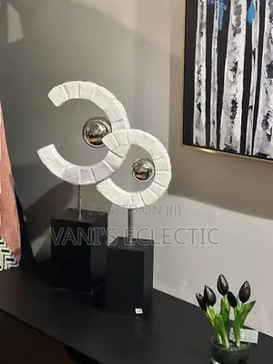 Modern Abstract Tabletop Sculpture Set (2 Pieces)