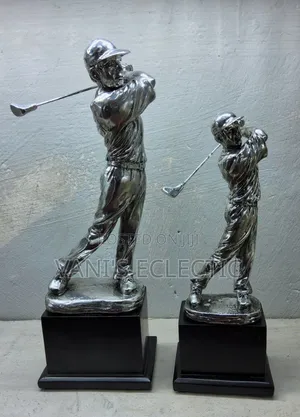 Elegant Silver Golfer Statues / Trophies
