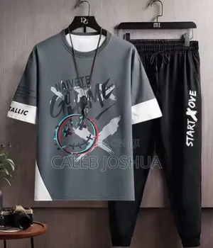 Corteiz NWT Tracksuit 2-Piece Set Black White Ombre Splatter Joggers