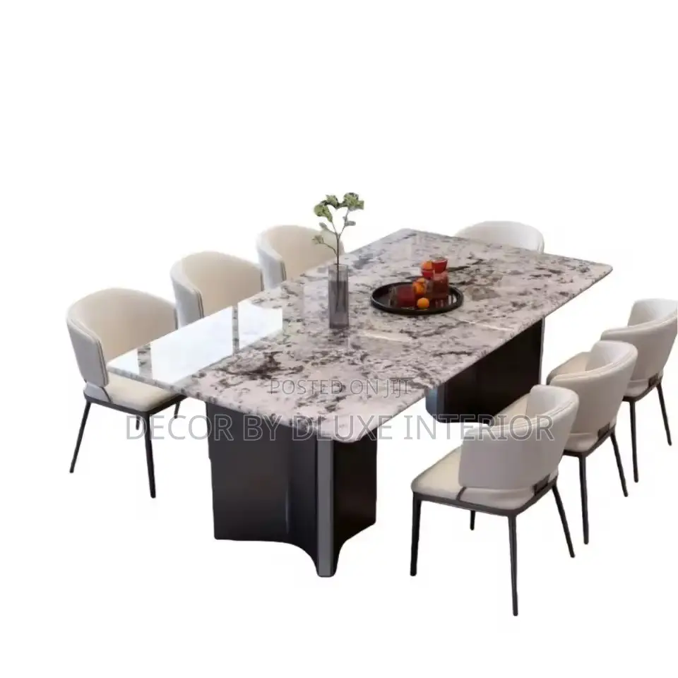 Modern Simple 6-Seater Rectangular Marble Dining Set