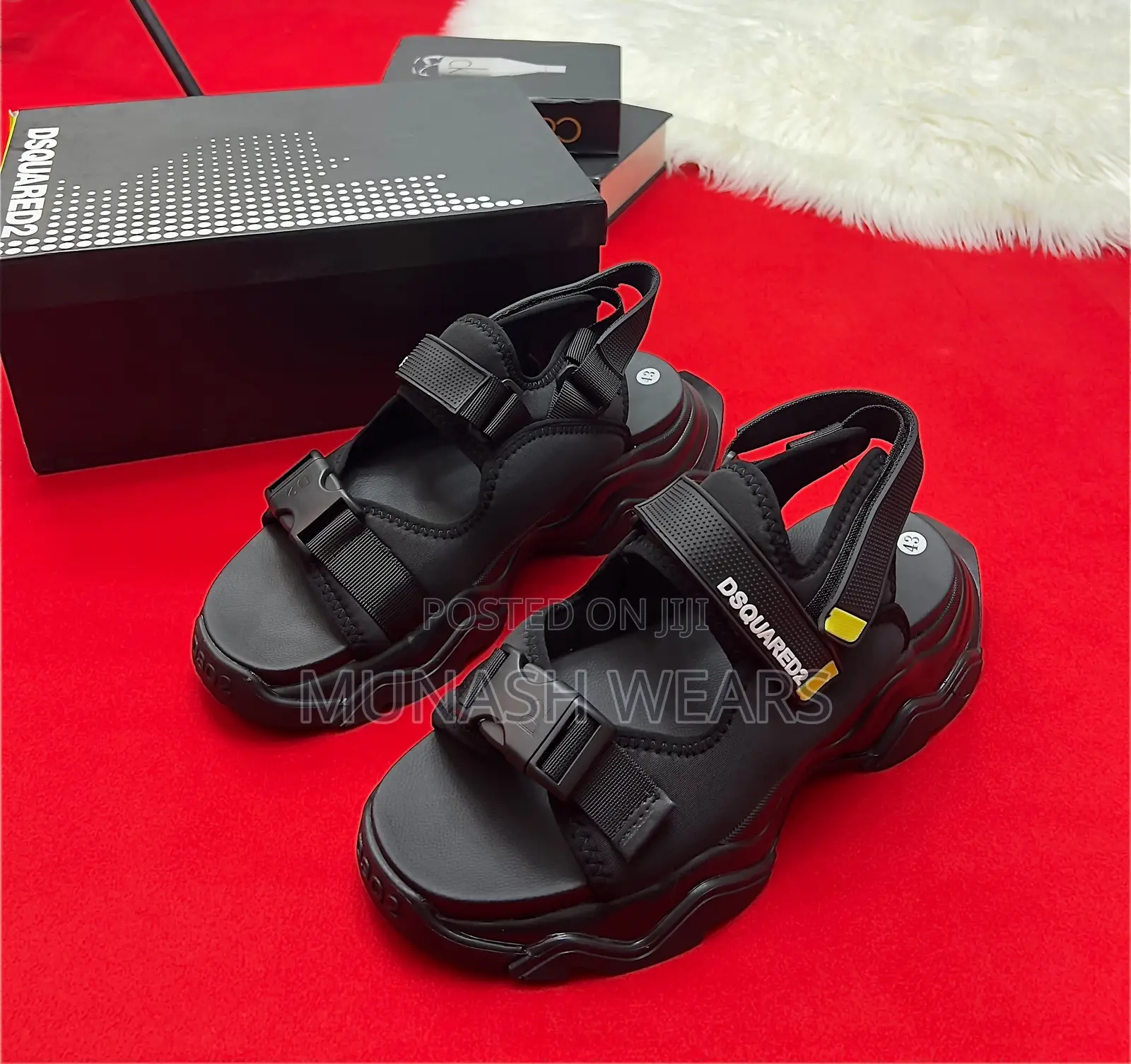 Original Dsquared Sandal 40-46 Black Leather