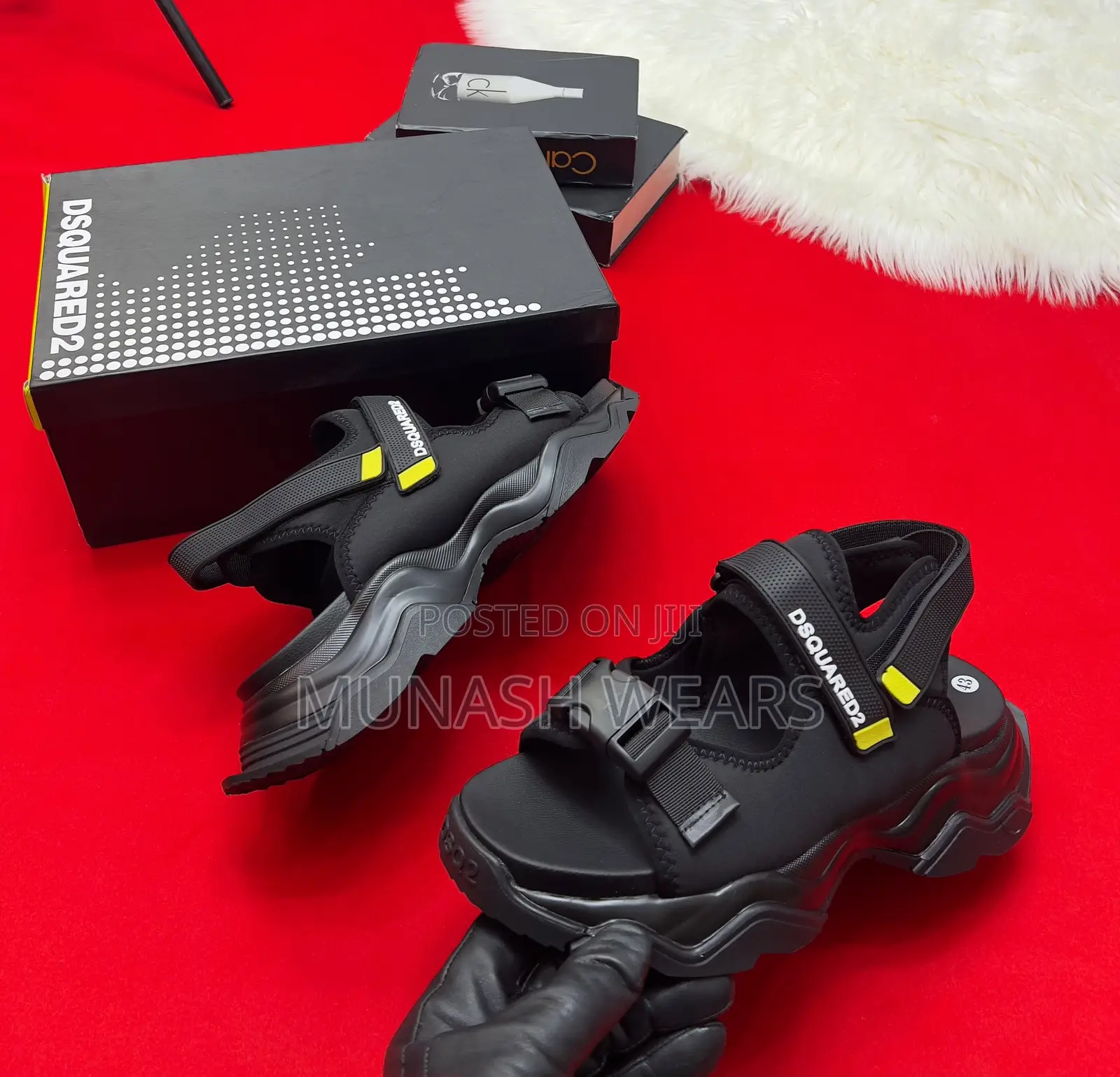 Original Dsquared Sandal 40-46 Black Leather