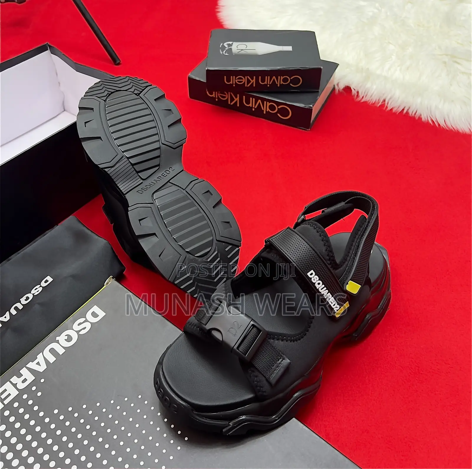 Original Dsquared Sandal 40-46 Black Leather