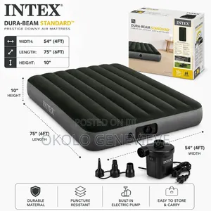 Durabeam Downy Airbed With Electric Pump for Easy Inflating 2person