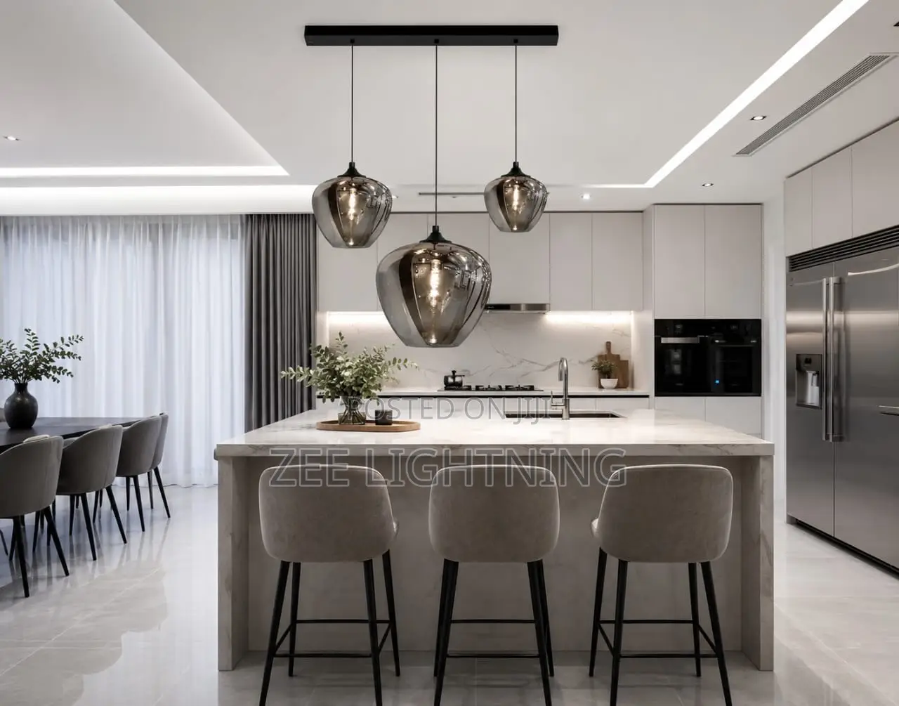 By 3 Ombré Glass for Kitchen and Dining Light