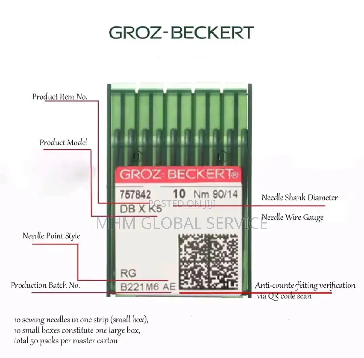 Monogram Machine Needle (Original GROZ-BECKERT German Needles) 100 PCS