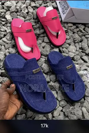 Women’s Stylish Denim Flat Slippers | Handmade Casual Sandals