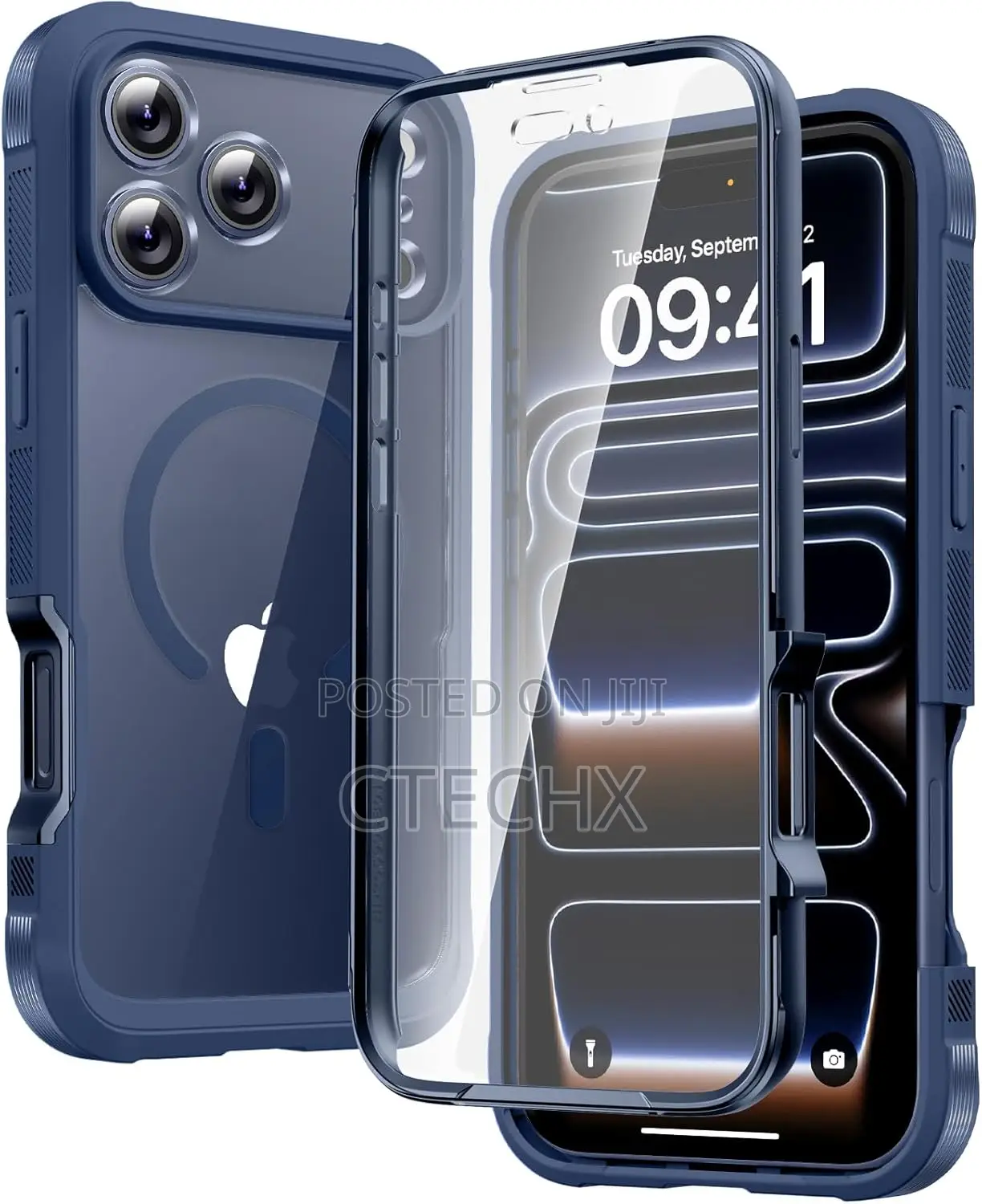 iPhone 17 Pro Max Case With Screen Protector DeepBlue 360° Dual‐Layer