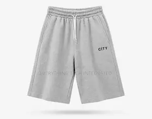Loose Heather Black/Grey Drawstring Sweat Shorts