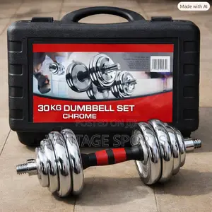 30kg Chrome Dumbbell Weight Set | Home Gym Equipment + Free Gym Glove