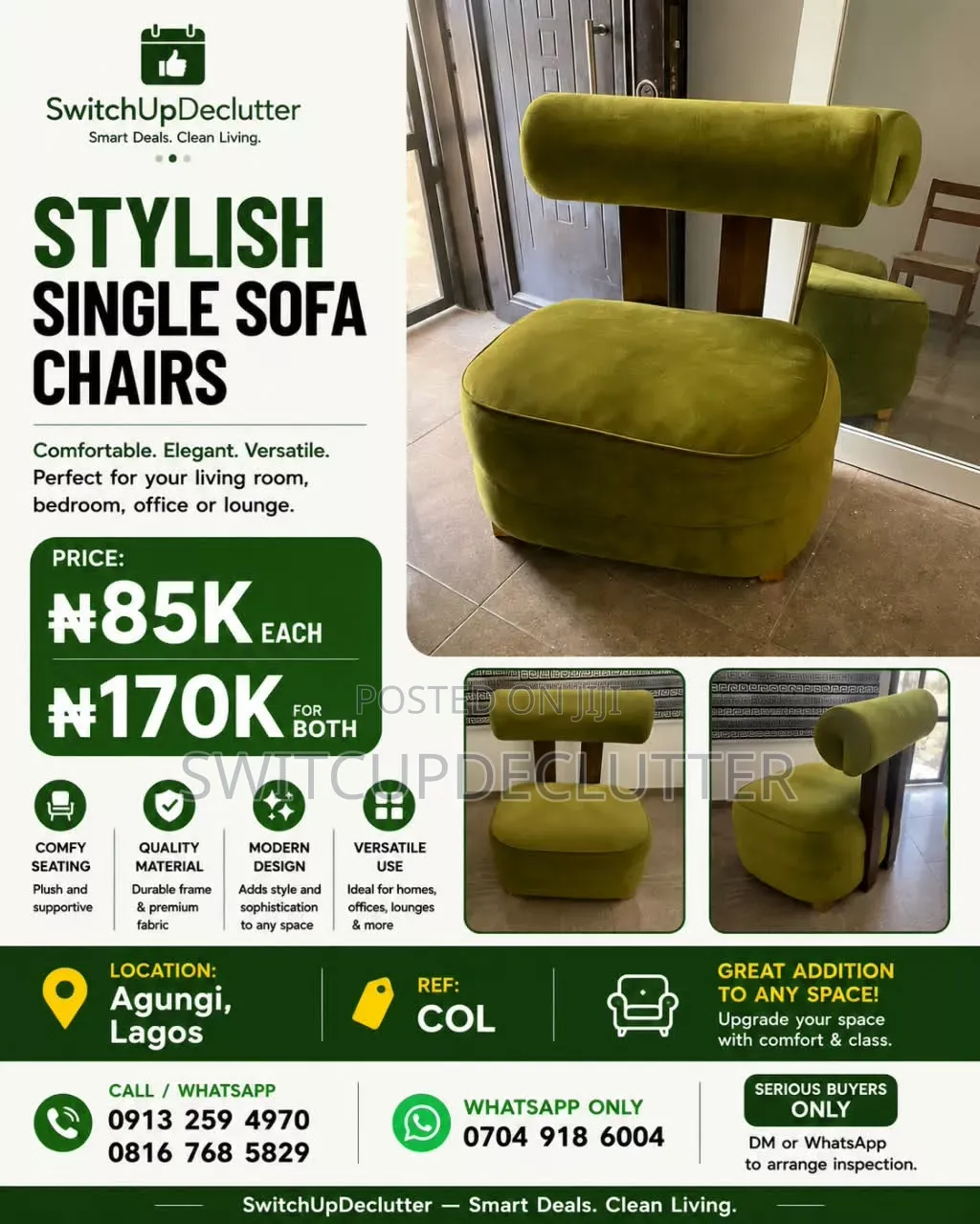 2 Single Sofa