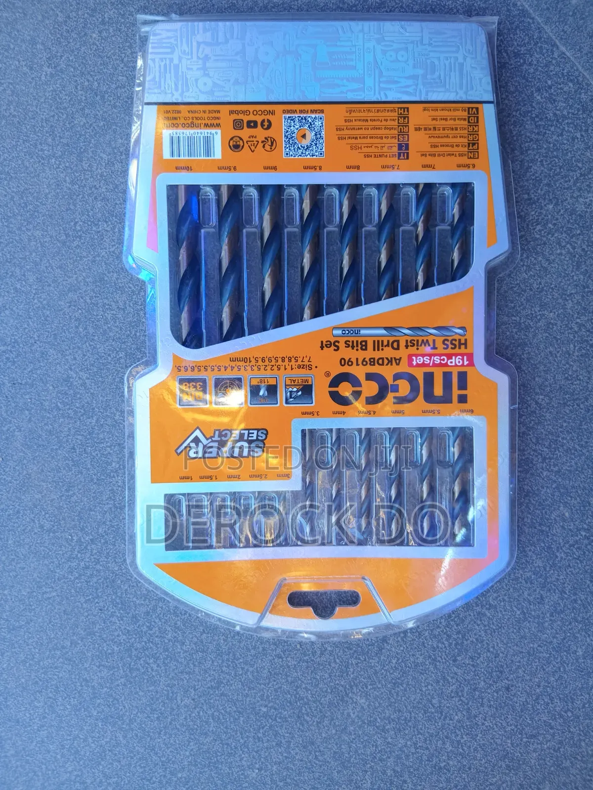 INGCO 19Pcs HSS Twist Drill Bits Set