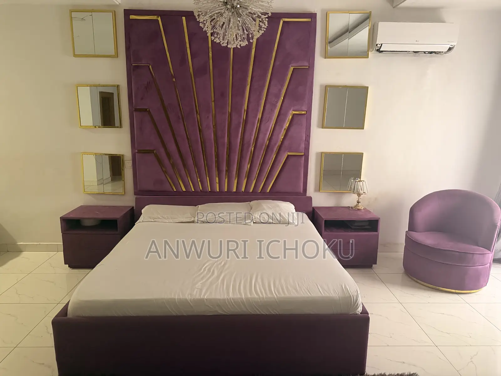 Luxurious Bed Frame ,Drawers,mirror and Sofa