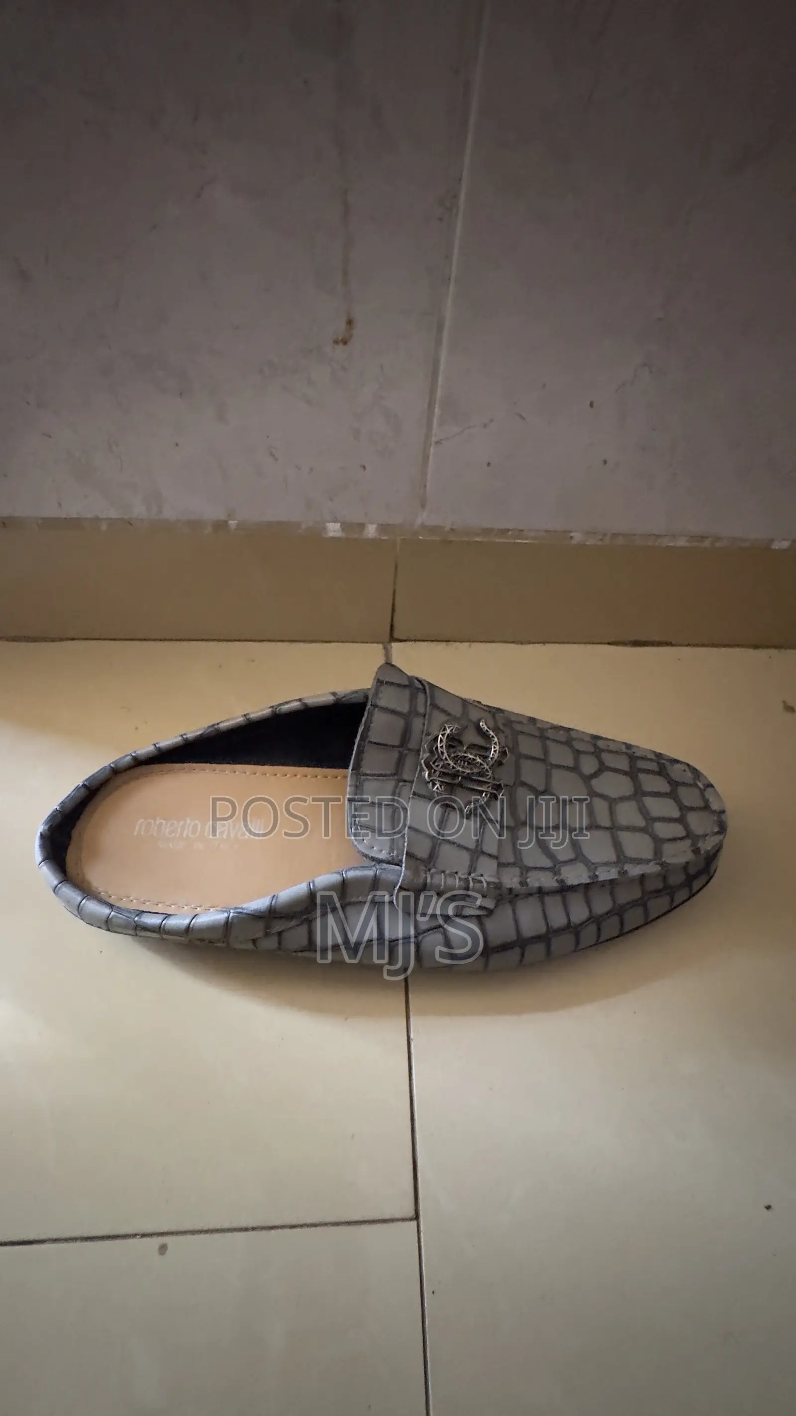 Roberto Cavalli Crocodile-Effect Backless Loafers/Half Shoe