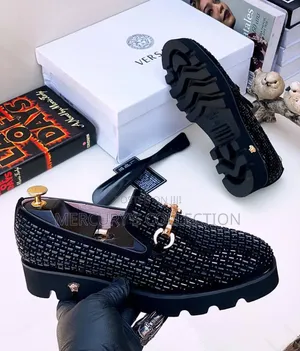 Men’s Luxury Black Rhinestone Loafers