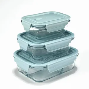 Glass Food Storage Set 3 – Airtight Borosilicate Meal Bowls With Lid