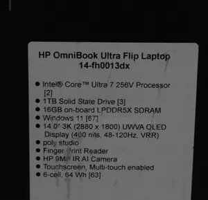 New Laptop HP OmniBook Ultra Flip 14" 16GB Intel Core Ultra 7 SSD 1T