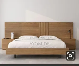 4 1/2 by 6 Solid Bedframe With Side Tables