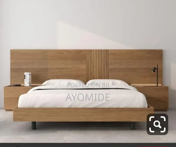 4 1/2 by 6 Solid Bedframe With Side Tables