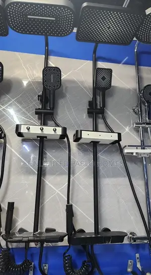 Luxury Four-Gear Black Rain Shower