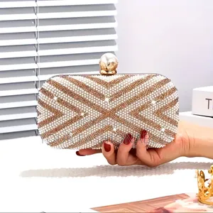 Luxury Gold Bead Clasp Party Purse