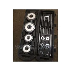 50kg Black Barbell Weight Set With Carrying Case Short Dumbbell Bars