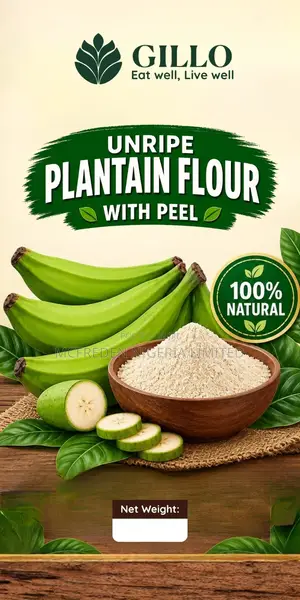 Unripe Plantain Flour With Peel 1kg, 500g, 250g