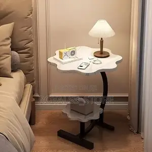 Two-Tier, Flower-Shaped Wooden Side Table Coffee Table