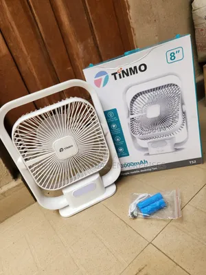 TINMO 8" Rechargeable Fan 3000mAh _ 3 Speed + LED Light