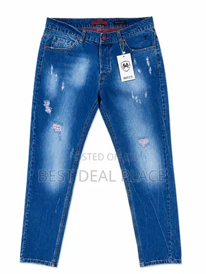 RNT23 Men's Distressed Jeans – Berlin Fit, 32W 33L Genuine UK Import