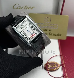 Elegant Cartier Inspired Leather Wristwatch