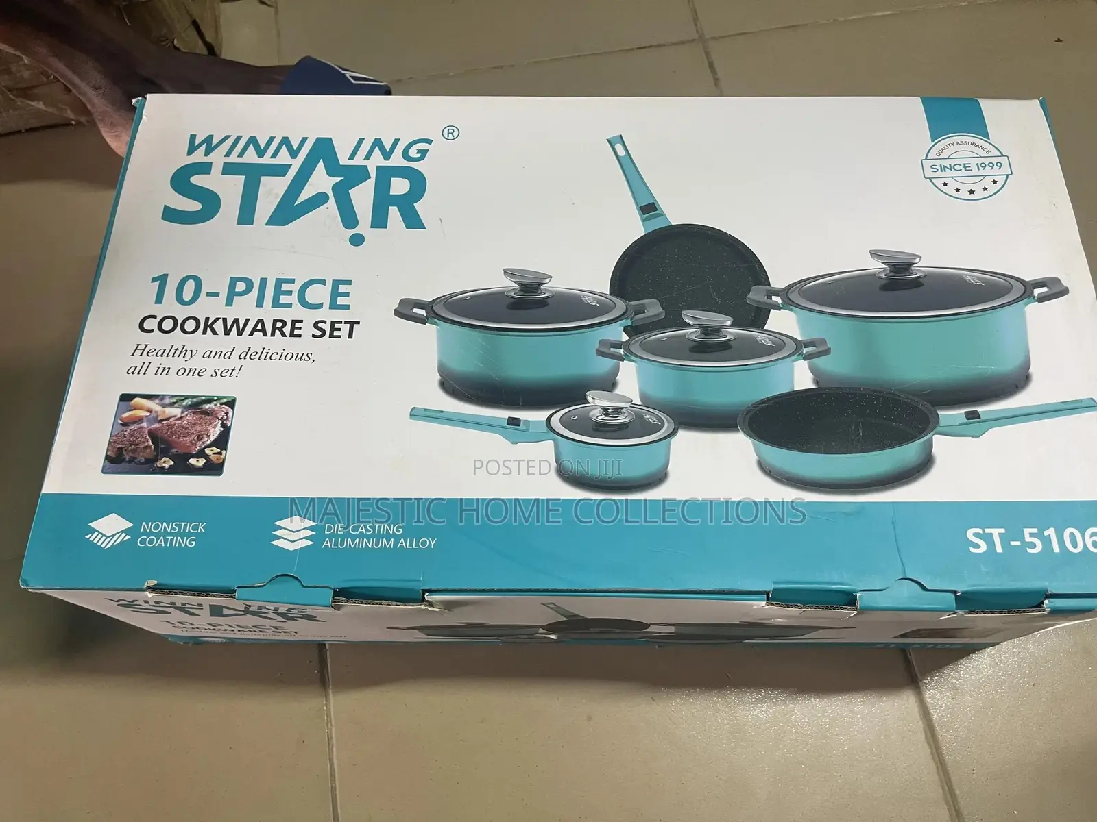 Winning Star 10-Piece Granite Coated Cast Iron Cookware Set