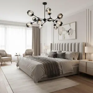 Luxury Smoked Glass Ball Chandelier - For Living Room, Bedroom, Hotels