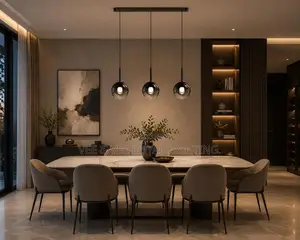 Luxury 3-Light Glass Chandelier – For Dining, Kitchen, Sit Outs, Cafes