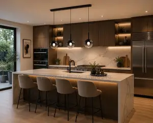 Luxury 3-Light Glass Chandelier – For Dining, Kitchen, Sit Outs, Cafes