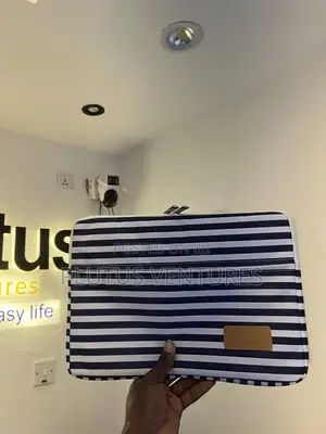 Cute Blue/White Stripe Tote Laptop Bag for Women and Men
