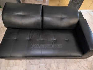 2 Sitter Black Leather Chair