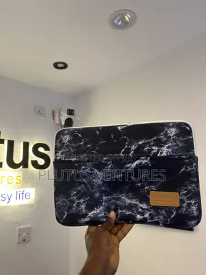 Stylish Black White Marble Pattern Laptop Pouch / Protective Bag