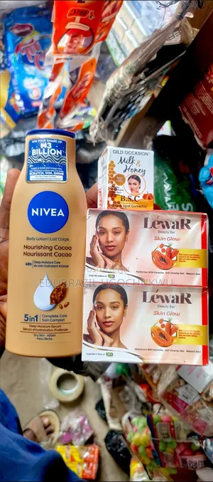 Lewar Skin Glow Soap + Nivea Cocoa Lotion + Milk honey Face Cream.
