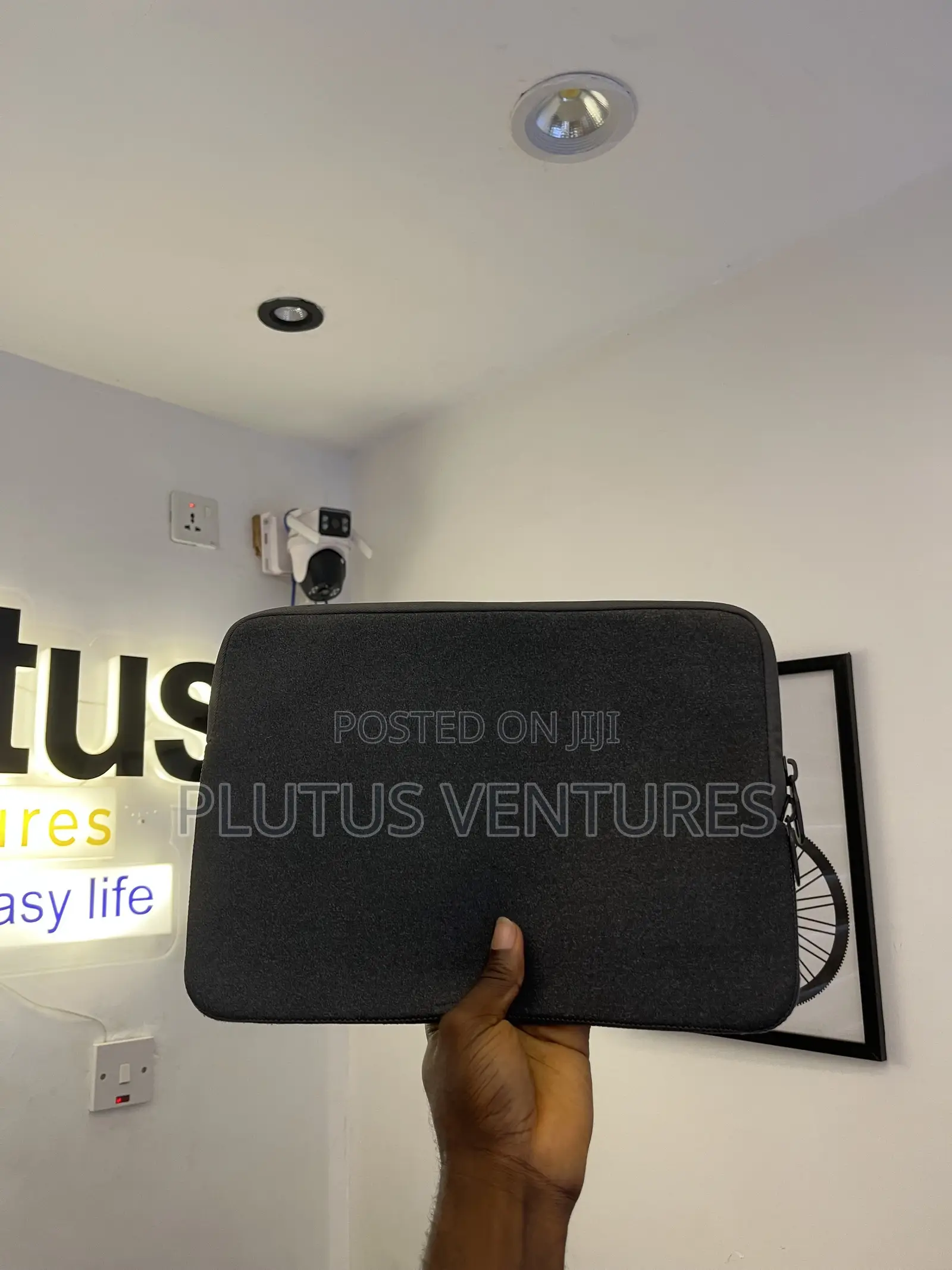 Sleek Black Neoprene Laptop Pouch / Computer Bag