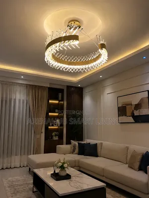 Modern Crystal Ring Chandelier | Luxury LED Ceiling Light