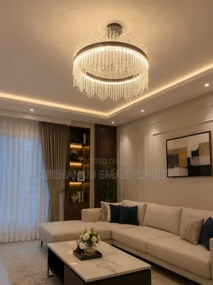 Luxury Crystal LED Chandelier | Modern Double Ring Ceiling Light