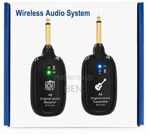 Wireless VHF Audio Guitar Transmitter and Receiver Rechargeable