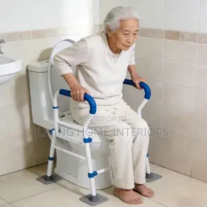 A Freestanding Toilet Safety Frame (Toilet Support Rail)