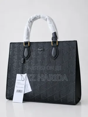 Embossed Monogram Structured Tote Handbag