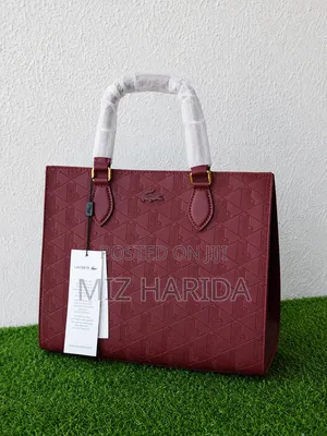 Embossed Monogram Structured Tote Handbag