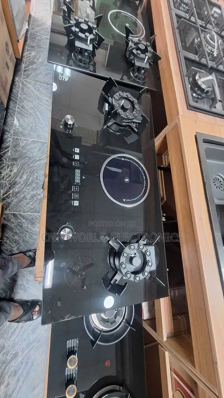 High Quality GS Cabinet Gas Cooker Automatic Folding Burners (2+1)