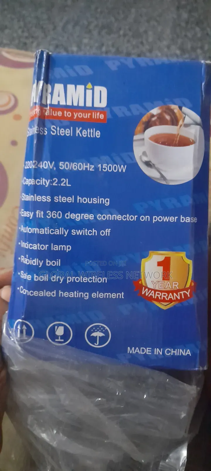Pyramid PK-087 Stainless Steel Electric Kettle Jug