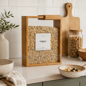 Luxury Bamboo Food Dispenser Cereal Storage Container (Airtight)