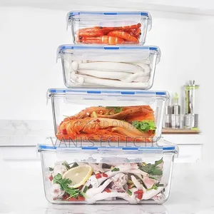 4-in-1 Lock Fresh Glass Food Storage Container Set